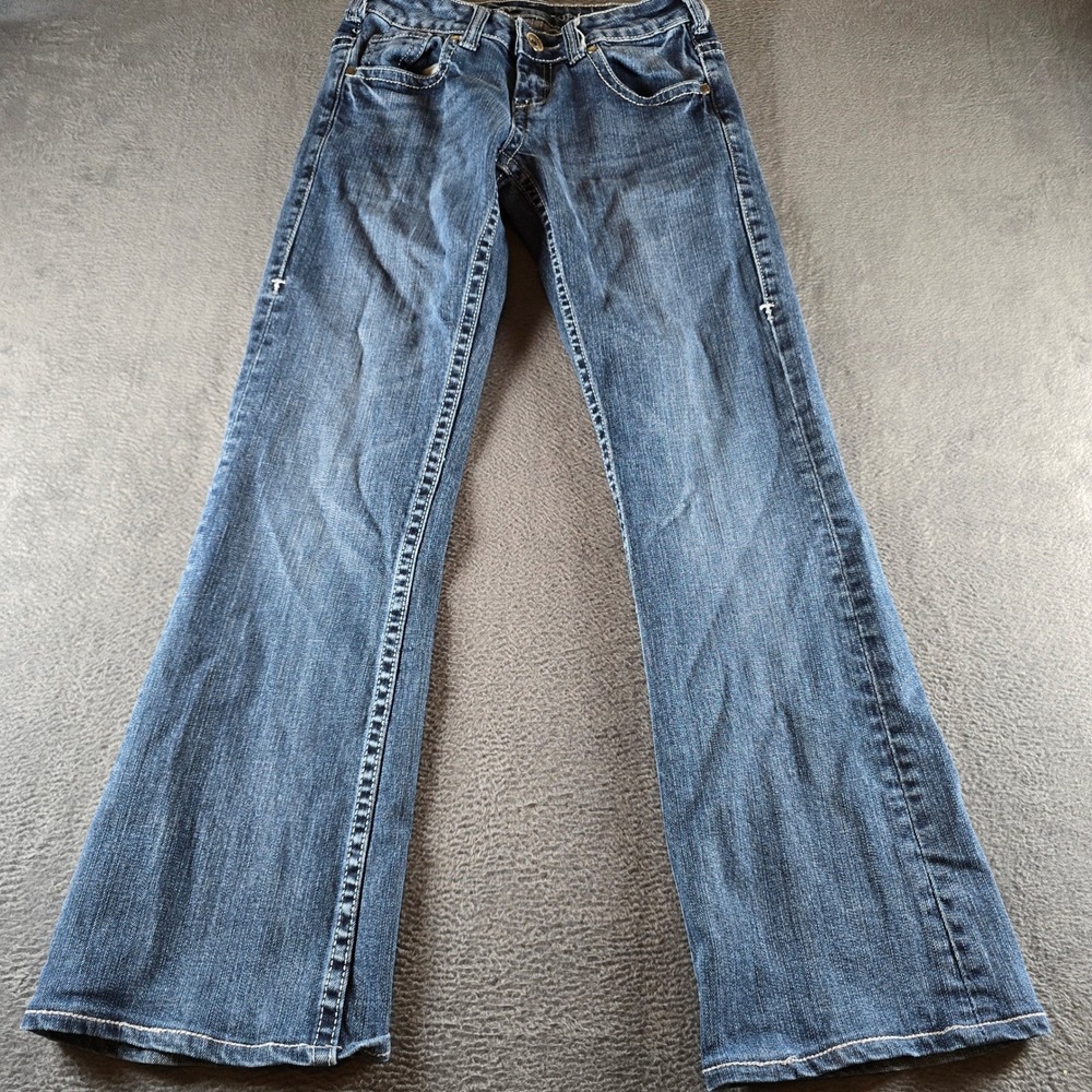 Cowgirl Tuff Co Womens Bootcut Jeans 25x31 Medium Wash Western Barbed Wire